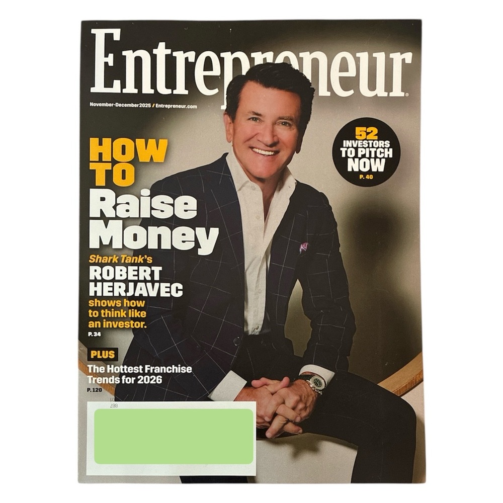 Entrepreneur Magazine November 2025 Robert Herjavec How Raise Money Shark Tank